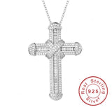 925 Silver Jesus Cross Pendant Necklace