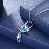 Austrian Crystal Butterfly Pendant Necklace S925 Silver Chain
