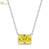 925 Silver Citrine Diamond Pendant Necklace