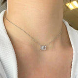 925 Silver Citrine Diamond Pendant Necklace