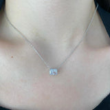 925 Silver Citrine Diamond Pendant Necklace