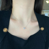 925 Silver Citrine Diamond Pendant Necklace