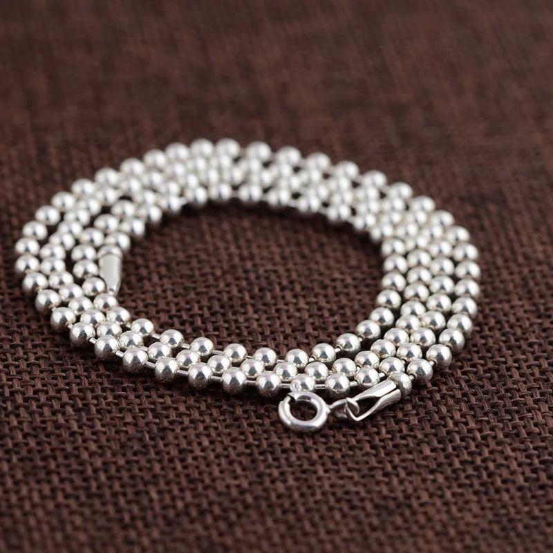 925 Silver Ball Chain Necklace 45-86cm Long
