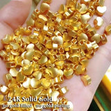 Real 999 24K Heart Pendant Necklace Pure 18K AU750 Chain for Women