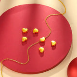 Real 999 24K Heart Pendant Necklace Pure 18K AU750 Chain for Women