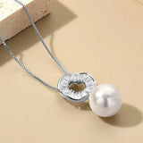 LAYA Zircon Shell Pearl Pendant Necklace 925 Silver
