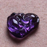Koraba Amethyst Hand Carved Laughing Buddha Charm Pendant
