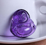 Koraba Amethyst Hand Carved Laughing Buddha Charm Pendant