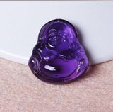 Koraba Amethyst Hand Carved Laughing Buddha Charm Pendant