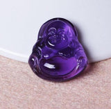Koraba Amethyst Hand Carved Laughing Buddha Charm Pendant