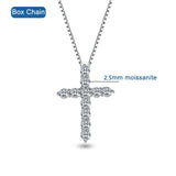5mm 5.5ct Cross Pendant Necklace D VVS1 Moissanite Diamond 925 Sterling Silver