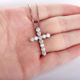 5mm 5.5ct Cross Pendant Necklace D VVS1 Moissanite Diamond 925 Sterling Silver