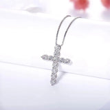 5mm 5.5ct Cross Pendant Necklace D VVS1 Moissanite Diamond 925 Sterling Silver