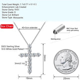 5mm 5.5ct Cross Pendant Necklace D VVS1 Moissanite Diamond 925 Sterling Silver