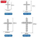 5mm 5.5ct Cross Pendant Necklace D VVS1 Moissanite Diamond 925 Sterling Silver
