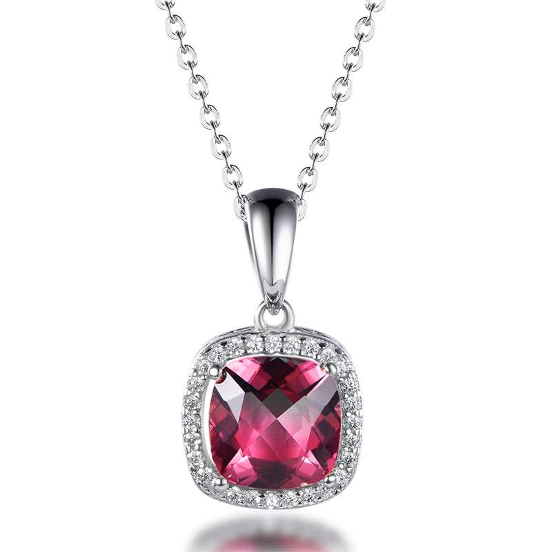 TKJ Tourmaline Necklace Pendant Silver Chain Custom Jewelry