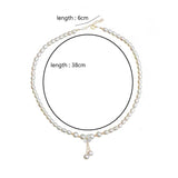 Baroque Pearl Choker Necklace with Flower Shell Pendant