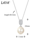 LAYA Shell Pearl Necklace Zircon Wedding Silver Fine Jewelry