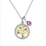 Tree of Life Necklace with Crystals, Valentines Gift for Her
