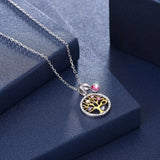 Tree of Life Necklace with Crystals, Valentines Gift for Her