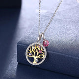 Tree of Life Necklace with Crystals, Valentines Gift for Her