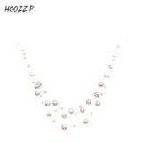 HOOZZ.P Multilayer Pearl Necklace 3-9mm High Luster Wedding Gift