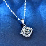 VVS1 Moissanite Windmill Pendant Necklace Sterling Silver Lab Diamond