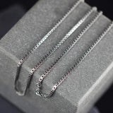 2mm Thick Real Silver Double Box Chain Necklace S925 Sterling Silver
