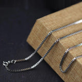 2mm Thick Real Silver Double Box Chain Necklace S925 Sterling Silver