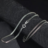 2mm Thick Real Silver Double Box Chain Necklace S925 Sterling Silver