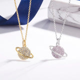 925 Silver Planet Necklace Sky Galaxy Star Women Jewelry