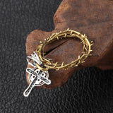 S925 Pure Silver Cross Skull Pendant American Thai Male Lady Small Drop