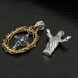 S925 Pure Silver Cross Skull Pendant American Thai Male Lady Small Drop