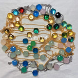 Multicolored Candy Sugar Crystal Zircon Sweater Chain Necklace