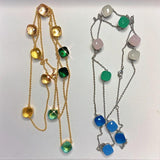 Multicolored Candy Sugar Crystal Zircon Sweater Chain Necklace