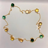 Multicolored Candy Sugar Crystal Zircon Sweater Chain Necklace