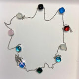 Multicolored Candy Sugar Crystal Zircon Sweater Chain Necklace