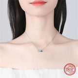 925 Silver Butterfly Pendant Necklace with Zircon Chain