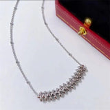 925 Silver Plated Rivet Necklace 18K Rose Bullet Pendant