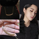 925 Silver Plated Rivet Necklace 18K Rose Bullet Pendant