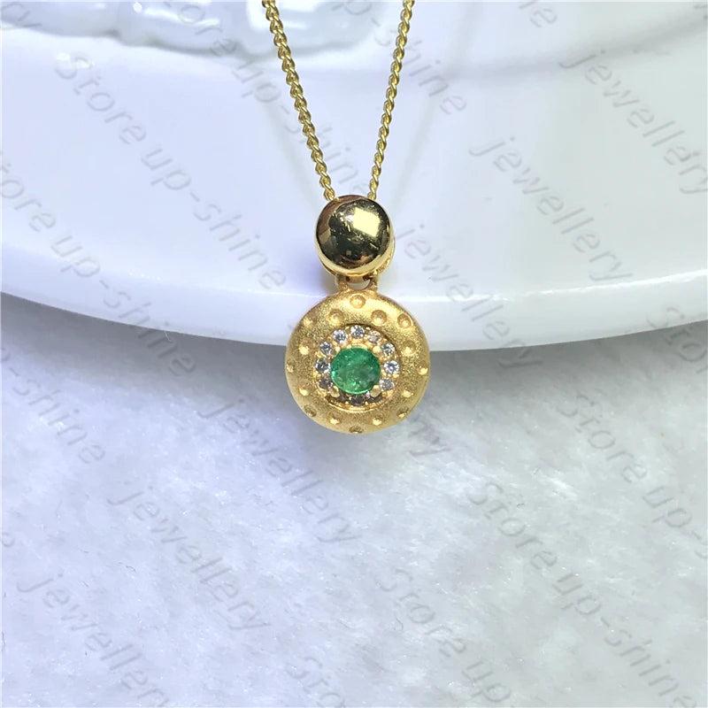 Natural Emerald Necklace 925 Silver Ladies Necklace
