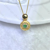 Natural Emerald Necklace 925 Silver Ladies Necklace