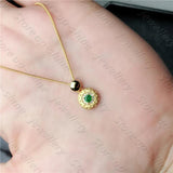 Natural Emerald Necklace 925 Silver Ladies Necklace