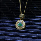 Natural Emerald Necklace 925 Silver Ladies Necklace