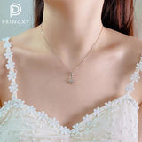 Zircon Crown Diamond Necklace 1ct S925 Sterling Silver Chain
