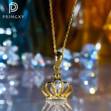 Zircon Crown Diamond Necklace 1ct S925 Sterling Silver Chain