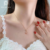 Zircon Crown Diamond Necklace 1ct S925 Sterling Silver Chain