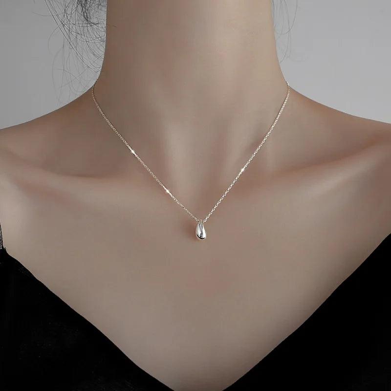 925 Silver Water Drop Necklace for Women