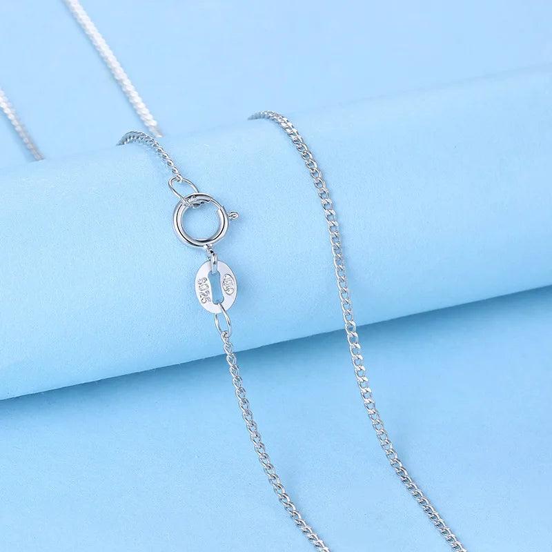 1.0mm 40/45CM Sterling Silver Necklace Chain 1.3g Female Jewelry Gift