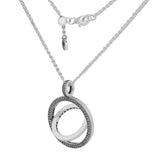 925 Sterling Silver Spinning Hearts Necklace